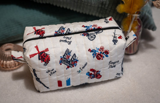 Trousse matelassé tissu parisien